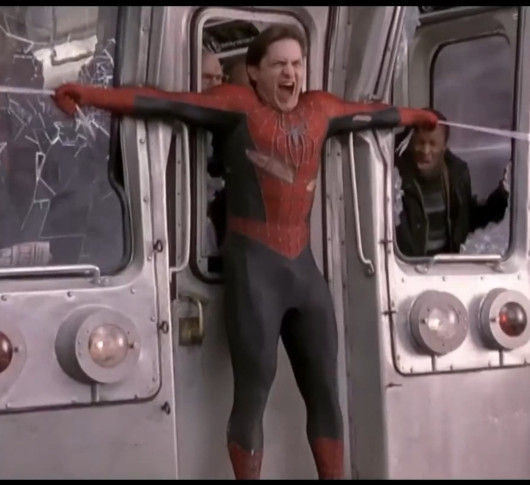 Cover artwork for Spiderman Tobey Train Scene